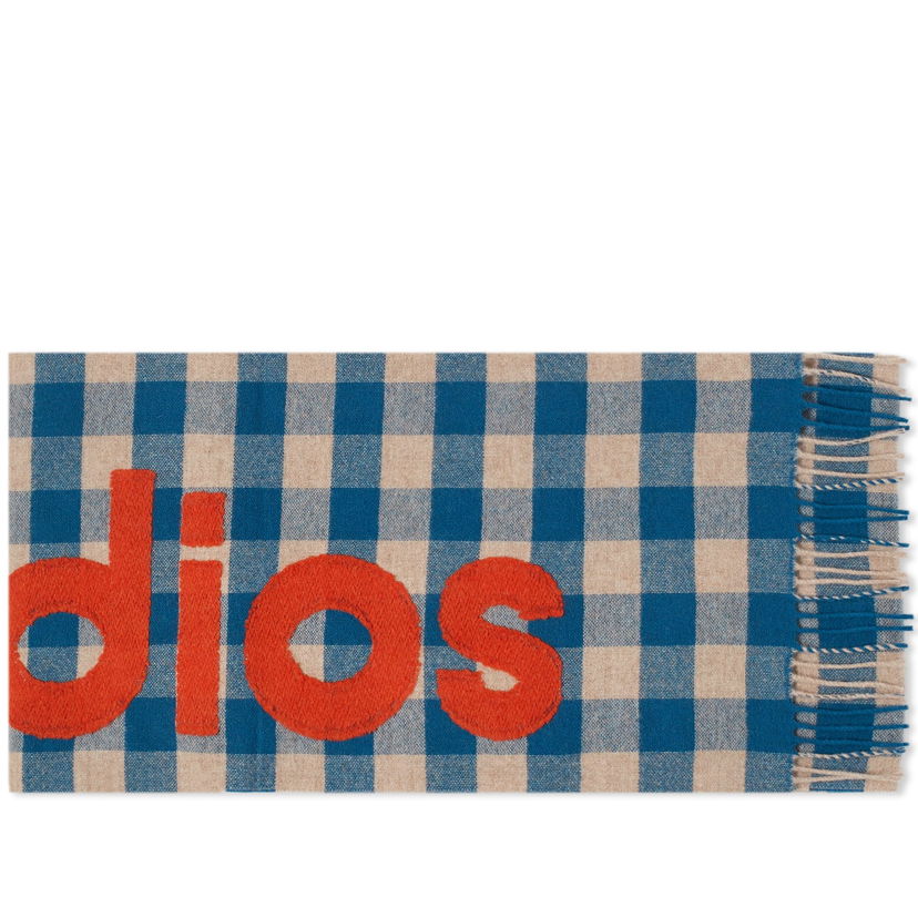 Шал Acne Studios Veda Logo Check Scarf Синьо | CA0262-CUP