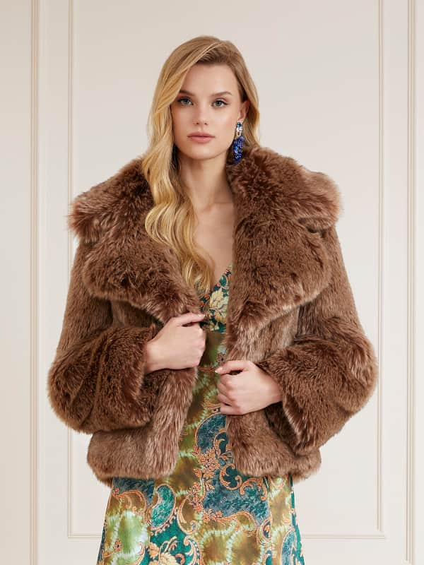 Яке GUESS Marciano Faux Fur Jacket Кафяво | 3BGL349972Z