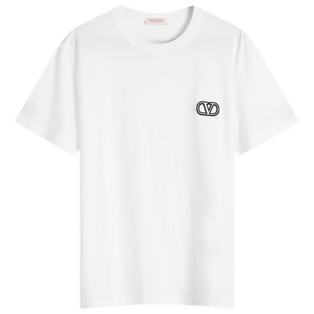 Men's White V Logo T-Shirt Size Small