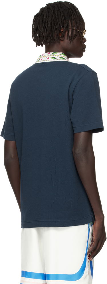 Поло тениска Casablanca Laurel Pique Polo Shirt Тъмно синьо | MPF25-JTP-243-02, 4