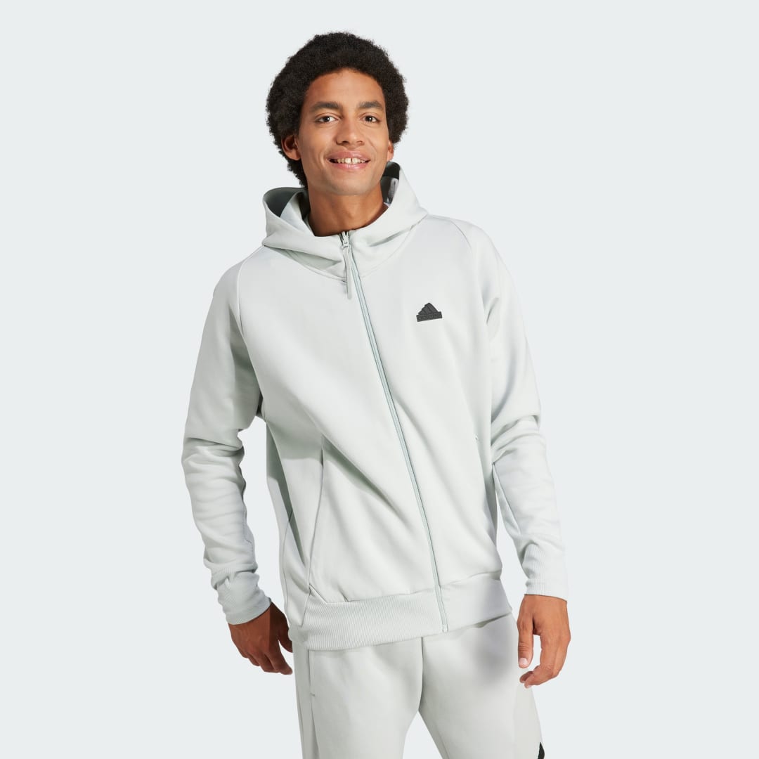 Суитчър adidas Performance Sportswear Z.N.E. Premium Full-Zip Hooded Бяло | IN5094, 1