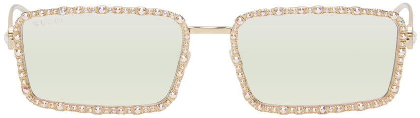 Слънчеви очила Gucci Gold Rectangular Sunglasses Металик | GG1568S, 0