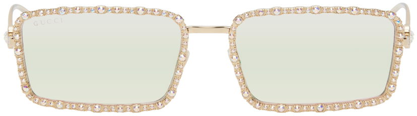 Слънчеви очила Gucci Gold Rectangular Sunglasses Металик | GG1568S