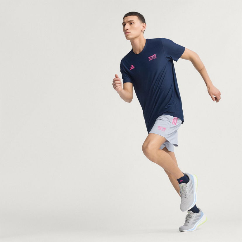 Тениска adidas Performance Short Sleeve Running T-Shirt BMW Berlin-Marathon 2025 Тъмно синьо | JZ2342