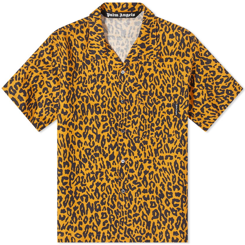 Риза Palm Angels Leopard Vacation Shirt Жълто | PMGG005S24FAB0022010