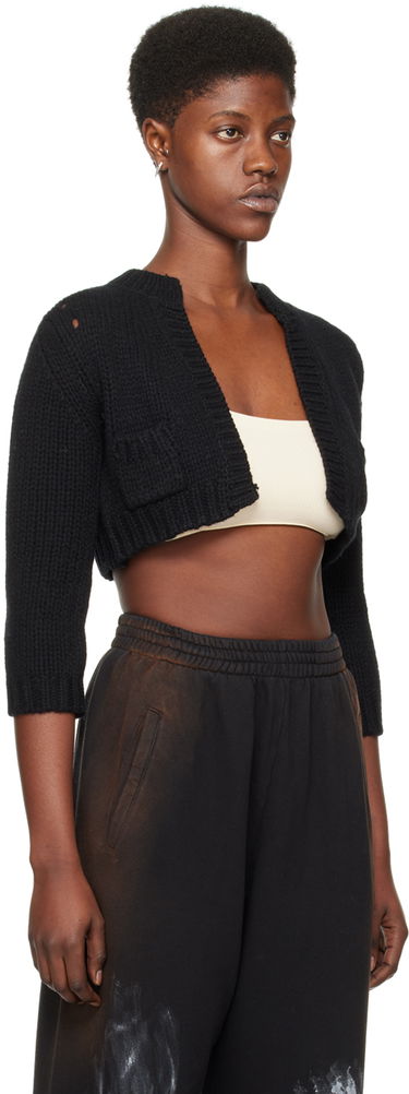 Пуловер We11done Patch Pocket Cropped Cardigan Черно | WD-KC0-24-645-W-BK, 1