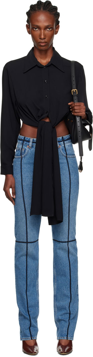 Риза Maison Margiela MM6 Maison Margiela Dual-Wear Tie Front Shirt Черно | S52DT0049 S43455, 0