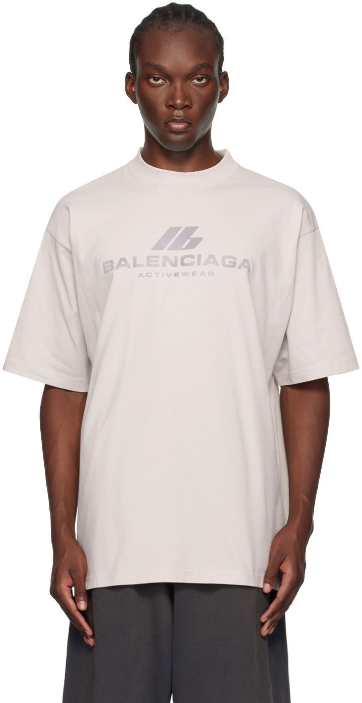 Тениска Balenciaga Off-White 'Activewear' T-Shirt Бяло | 764235TQVT9, 0