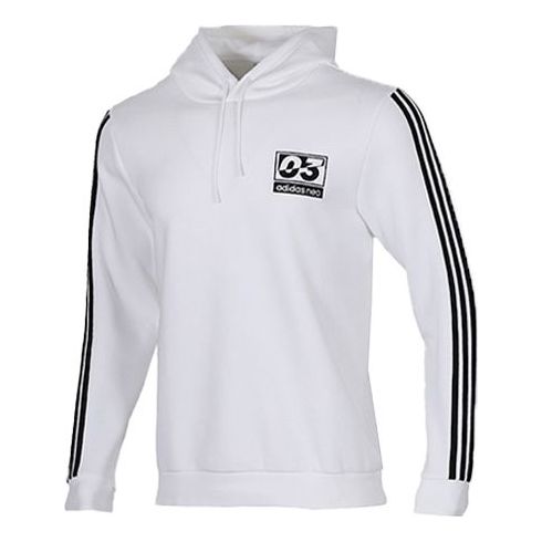 Суитчър adidas Originals Neo Sports Pullover Long Sleeve Hoodie Бяло | FU1041, 0