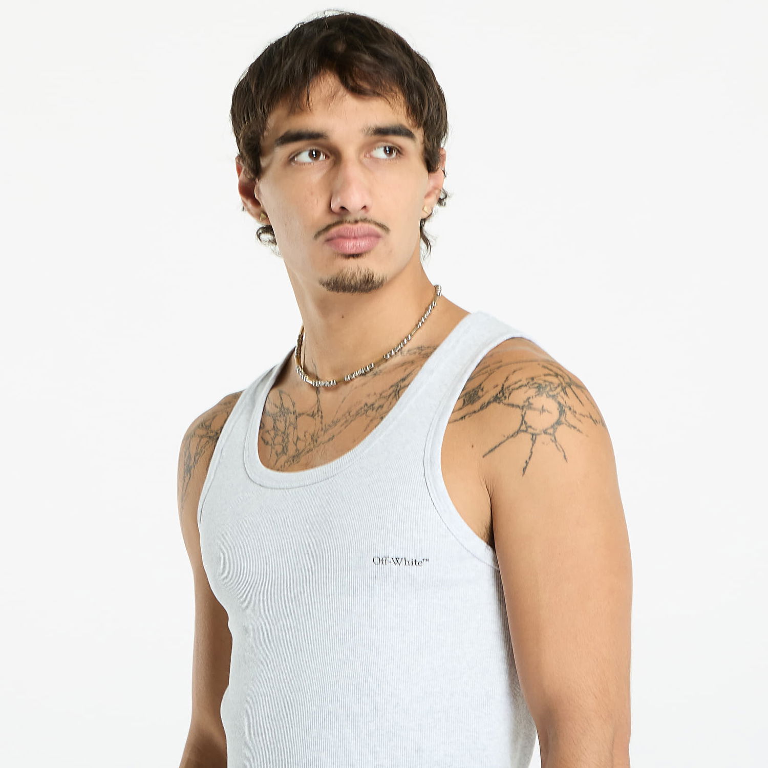 Потник Off-White Off-White Bookish Rib Tank Top Сиво | OMUY006C99JER0020810, 1