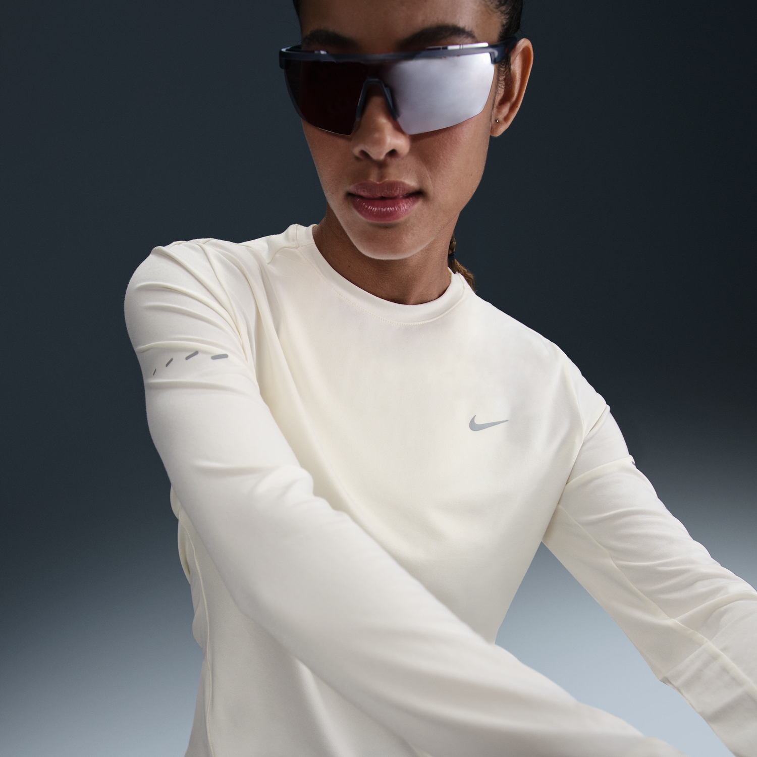 Тениска Nike Swift Dri-FIT UV Long Sleeve Running T-Shirt Бяло | HQ0503-133, 0