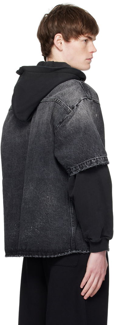 Яке We11done We11done Faded Layered Hoodie Denim Jacket Черно | WD-DJ2-25-315-M-BK, 2