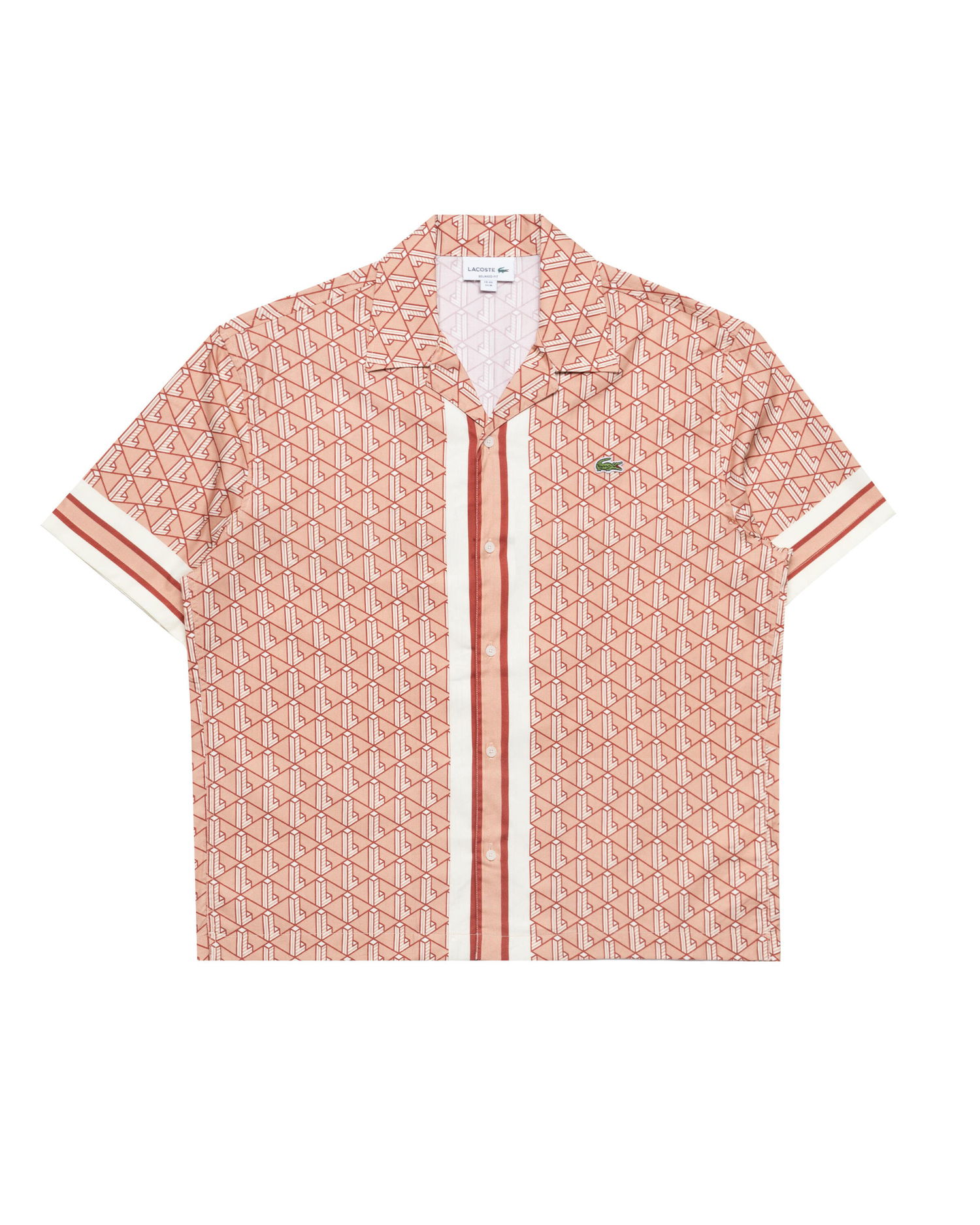 Риза Lacoste Lacoste Monogram Relaxed Fit Woven Button-Up Shirt Розово | CH9094-F9I, 0
