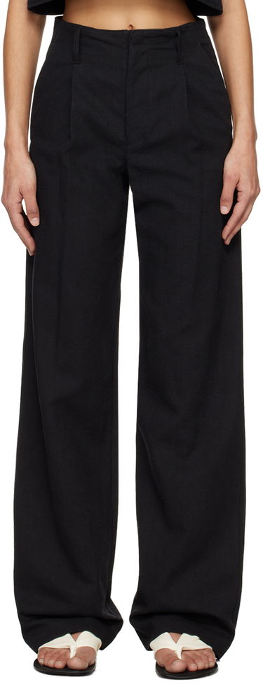 Панталони Loulou de Saison Loulou de Saison Jiva Wide-Leg Trousers Черно | JIVA, 0