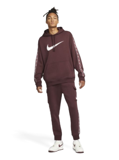 Суитчър Nike Repeat Pullover Fleece Hoodie Червено | DX2028-652