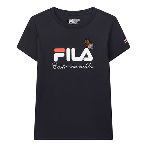 Тениска FILA Logo Printing Tee Черно | F11W028115F-NV