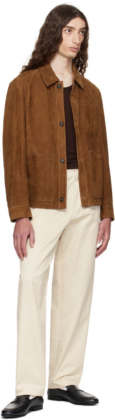 Панталони BOSS Relaxed-Fit Cotton Twill Trousers Бяло | 50546924, 3