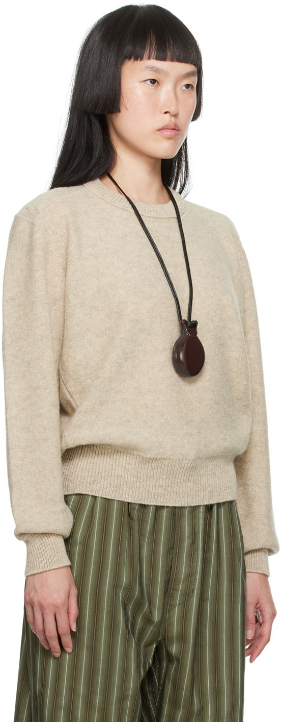 Пуловер LEMAIRE Tilted Sweater Бежово | TO1087 LK085, 1