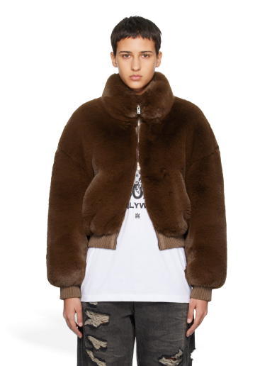 Яке AMIRI Cropped Faux-Fur Jacket Кафяво | AW23WOS002-030