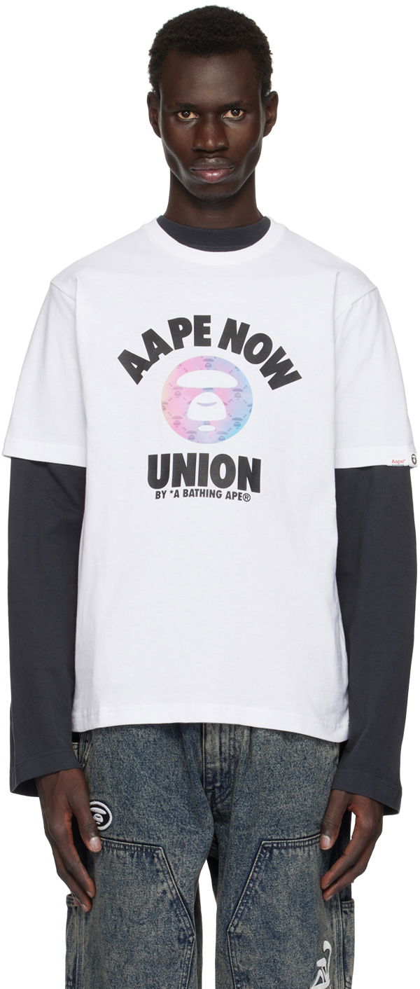 Тениска AAPE by A Bathing Ape AAPE By A Bathing Ape 'Union' T-Shirt Бяло | AAPTEM1561XXNWHX, 0