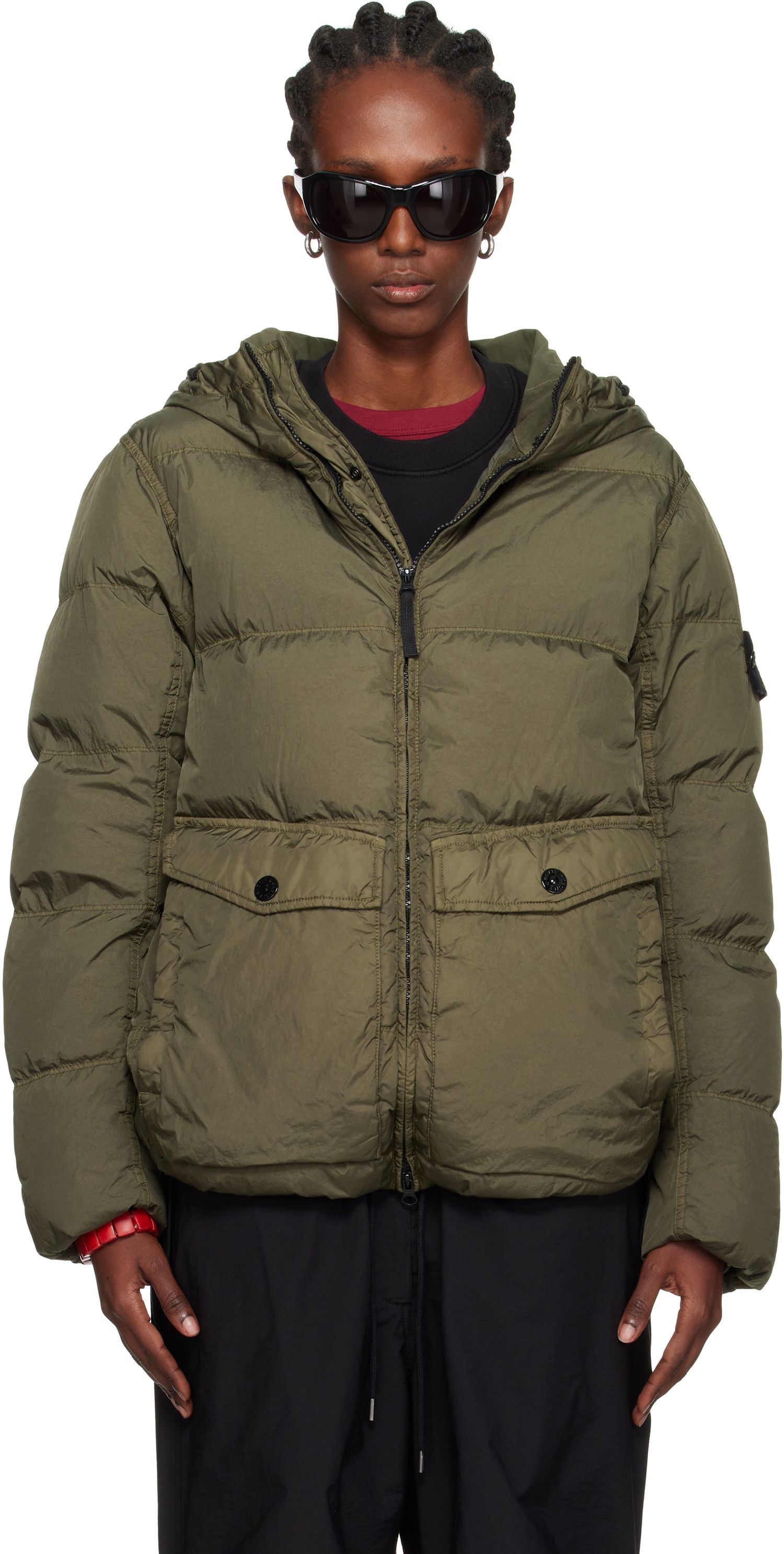 Пухо яке Stone Island Stone Island Crinkle Reps Recycled Nylon Down Jacket Зелено | K2S15 4100011 S0A23, 0