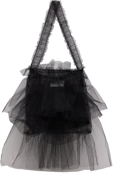 Голяма пазарска чанта Collina Strada Collina Strada Extra Small Mist Tulle Tote Bag Черно | XX9019 TULLE, 0