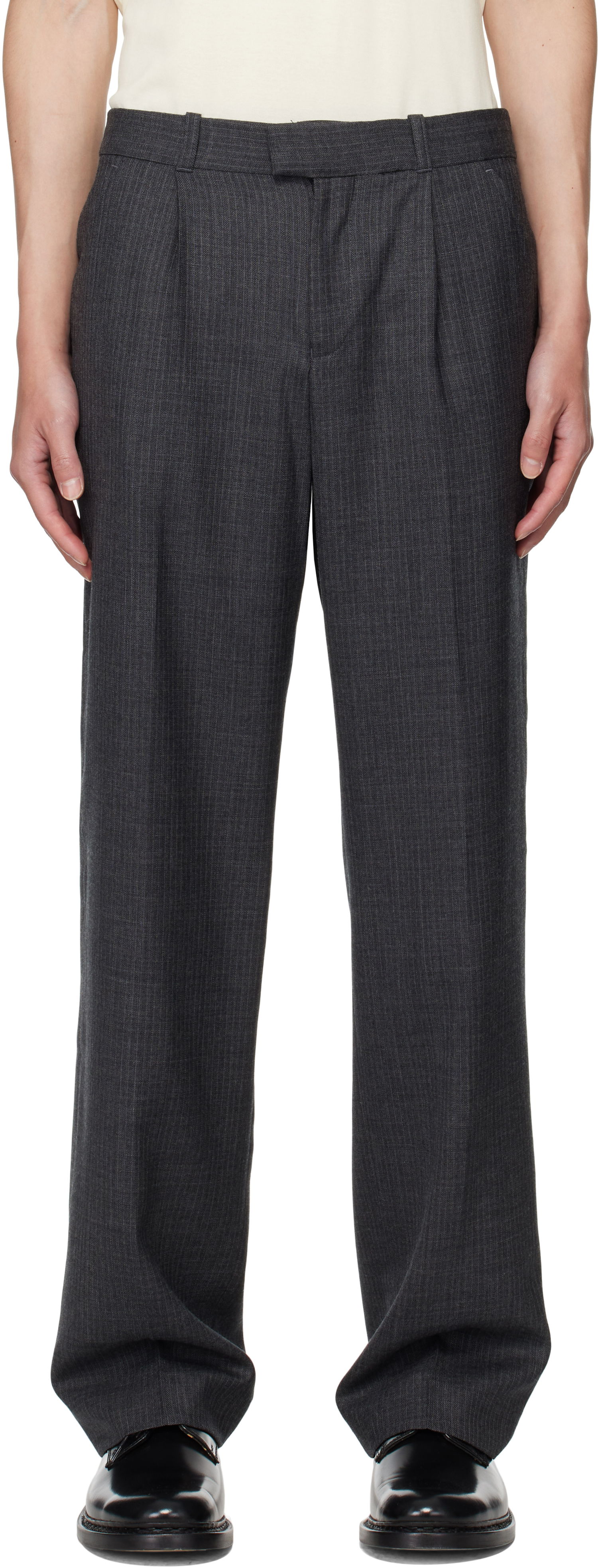 Панталони OUR LEGACY OUR LEGACY Pinstripe Slacks Сиво | M4254SS, 0