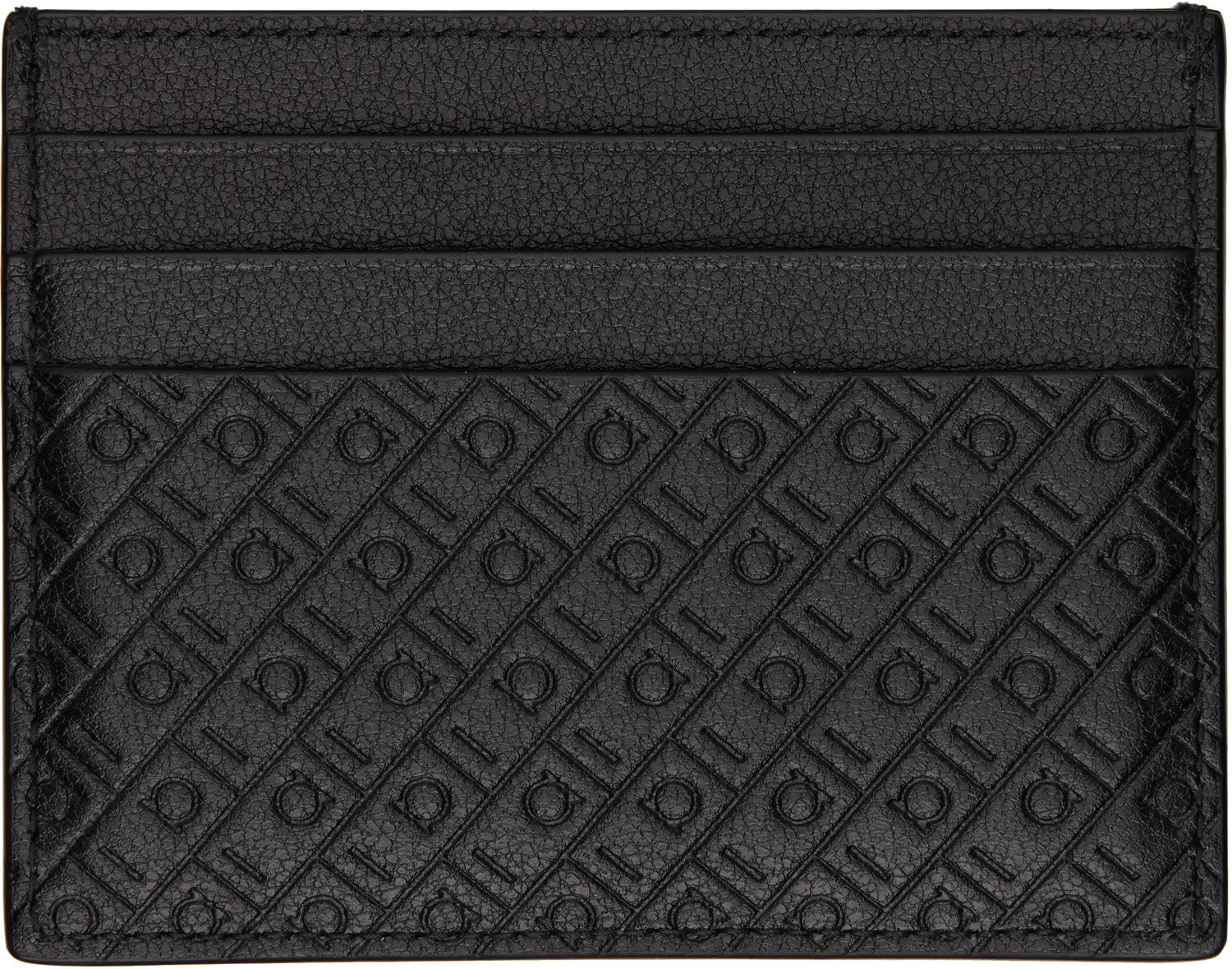 Портфейл FERRAGAMO Ferragamo Mini Embossed Card Holder Черно | 780076, 1