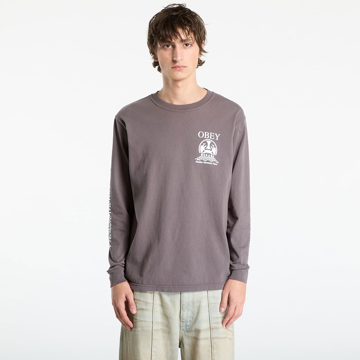 Тениска OBEY Precision Pigment Dusty Black Сиво | 168004226-DBA, 0