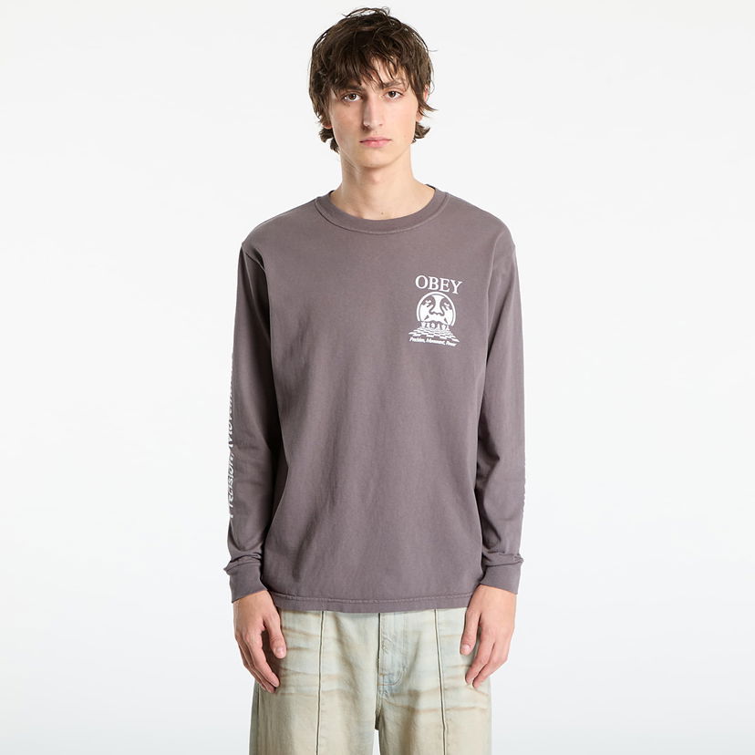 Тениска OBEY Precision Pigment Dusty Black Сиво | 168004226-DBA