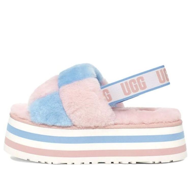 Кецове и обувки UGG Disco Checker Slide Platform Sandals Розово | 1113490-PSTR