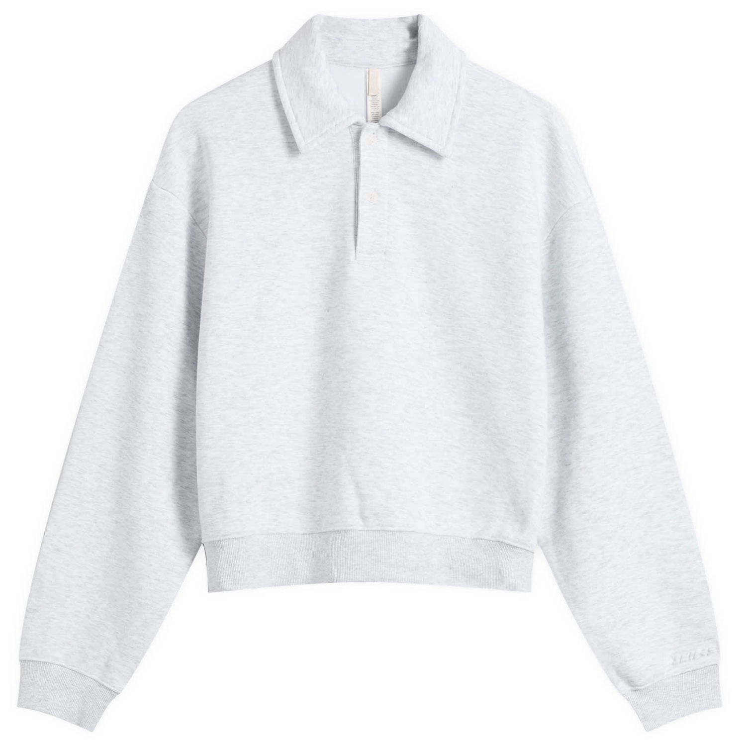 Суитчър SKIMS Cotton Fleece Long Sleeve Henley Sweatshirt Сиво | LS-LST-9575W-LHG, 0