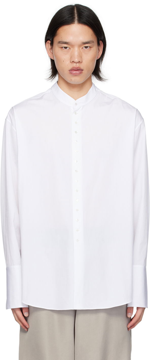 Риза The Row Ridley Button-Up Long Sleeve Shirt Бяло | 572-W2068