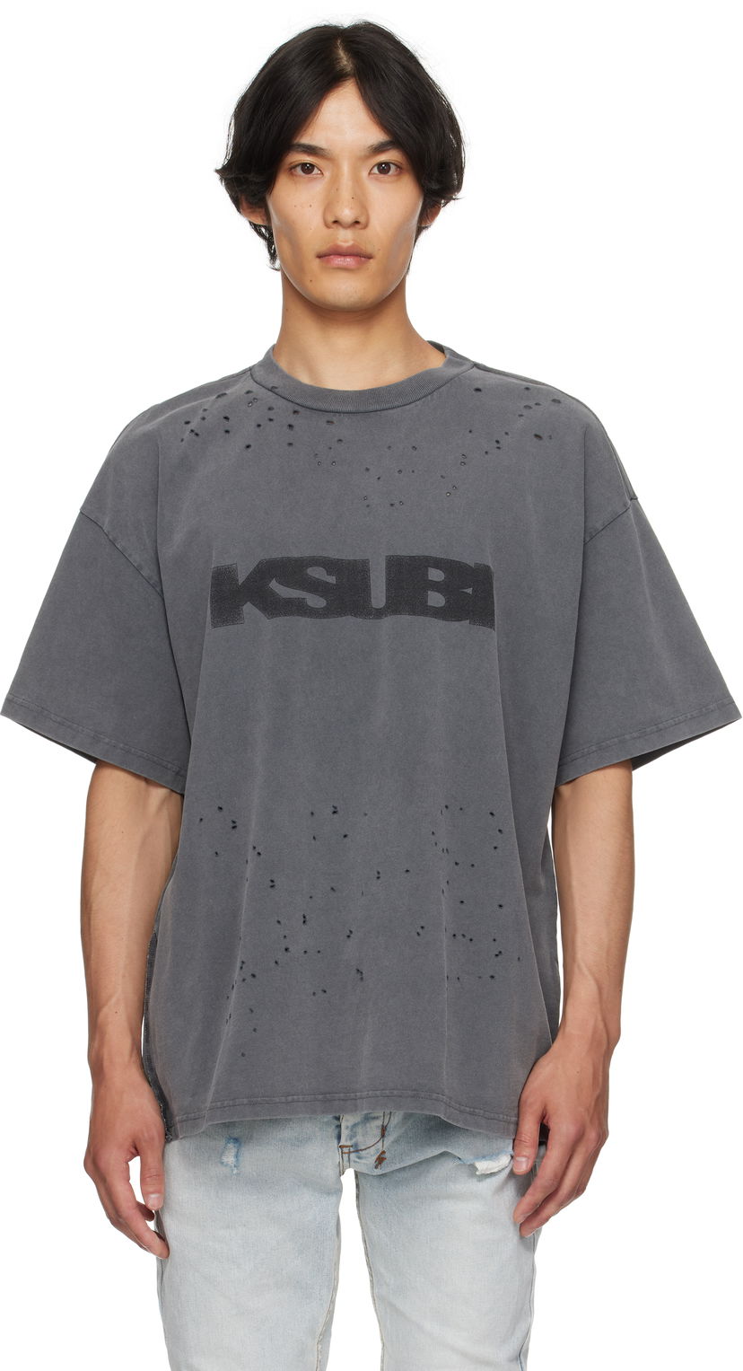 Тениска Ksubi Ksubi Ekcess Blasted T-Shirt Сиво | MPF25TE025