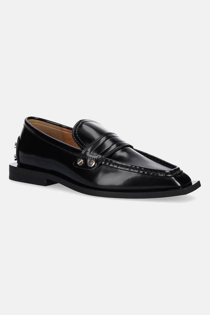 Кецове и обувки GANNI GANNI Studs Square Toe Loafers Черно | S3178