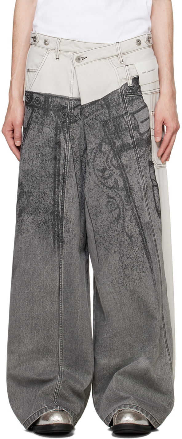 Дънки Feng Chen Wang Feng Chen Wang Paneled Jeans Сиво | FUF18TR07, 0
