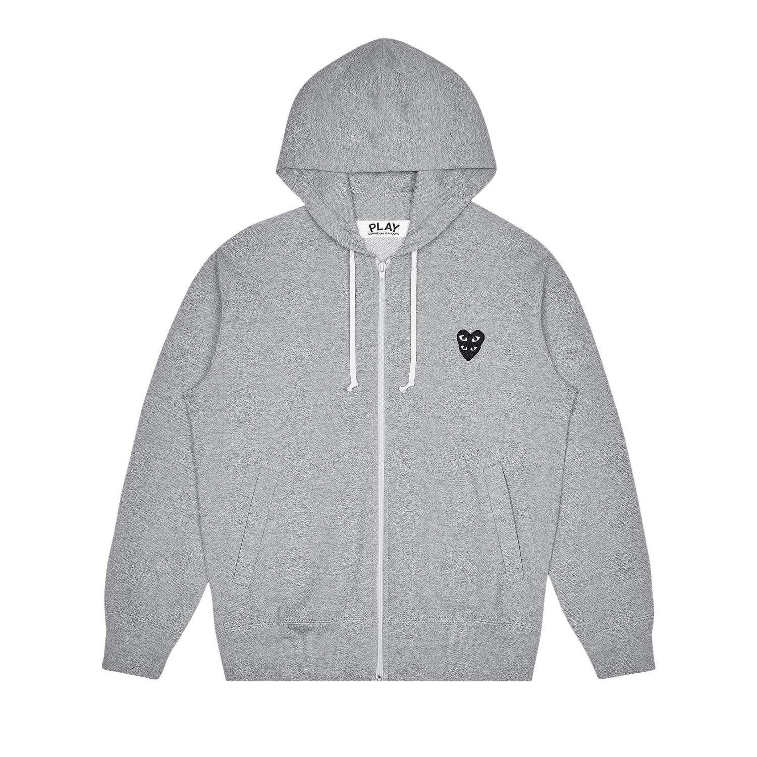 Суитчър Comme des Garçons PLAY Stacked Heart Zip Hoodie Сиво | AZ T302 051 1, 1