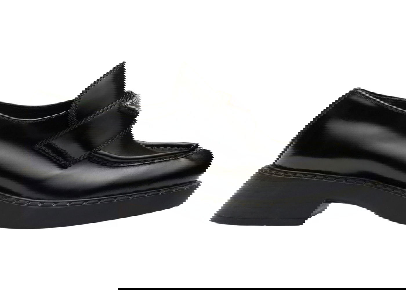 Кецове и обувки Prada Chocolate 50mm Loafer Black Brushed Leather Кафяво | 1D246M_ULS_F0002_F_B050, 0