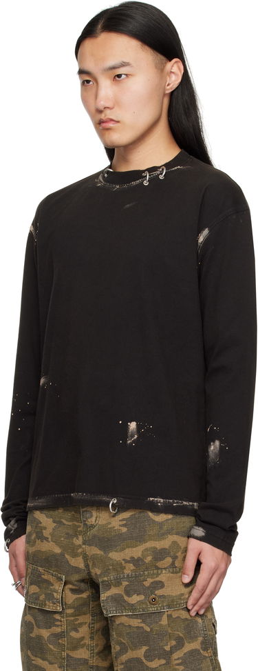 Суитчър We11done We11done Pierced Long Sleeve T-Shirt Черно | WD-TT0-25-771-U-BK, 3