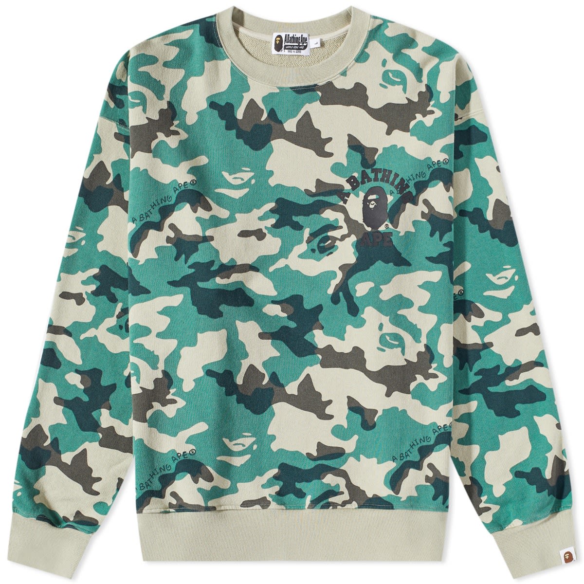 Суитчър BAPE Woodland Camo Loose Fit Crew Sweat Olive Drab Зелено | 001SWJ301011M-OD, 0