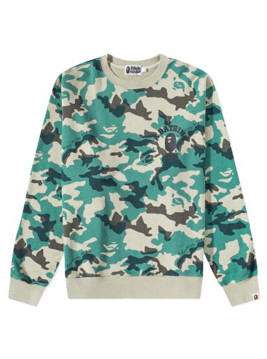 Woodland Camo Loose Fit Crew Sweat Olive Drab