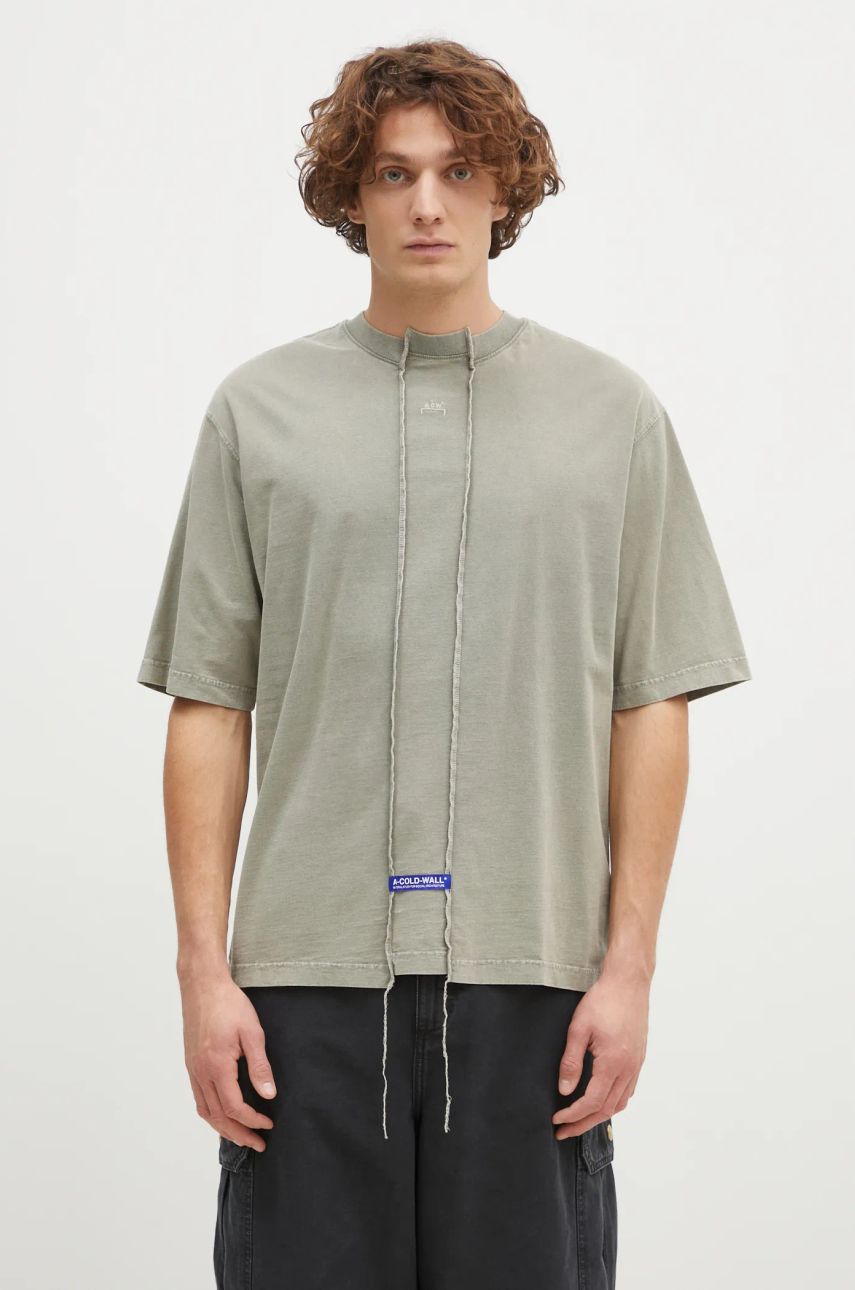 Тениска A-COLD-WALL* Oversized T-Shirt With Raw-Edge Details Зелено | ACWMTS200, 0