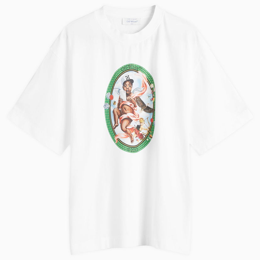 Тениска Off-White Fresco Oval Skate Graphic T-Shirt Бяло | OMAA120S25JER0020110