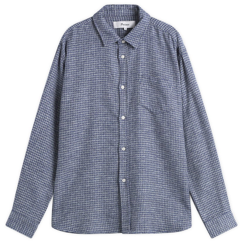Риза Palmes Cotton Mouline Shirt Синьо | P30-0037-677