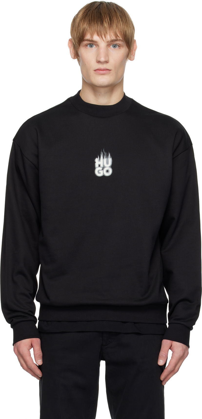 Суитчър BOSS Flame Logo Sweatshirt Черно | 50530427