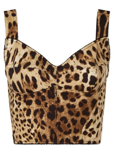 Сутиен Dolce & Gabbana Leopard Print Corset Top Многоцветен | F7W98TFSADD-HY13M