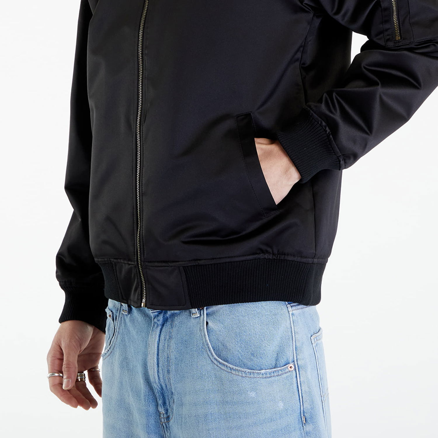 Яке бомбър Mitchell & Ness NBA Lightweight Satin Bomber Vintage Logo Magic Black Черно | SJKT6599-OMAYYPPPBLCK, 1