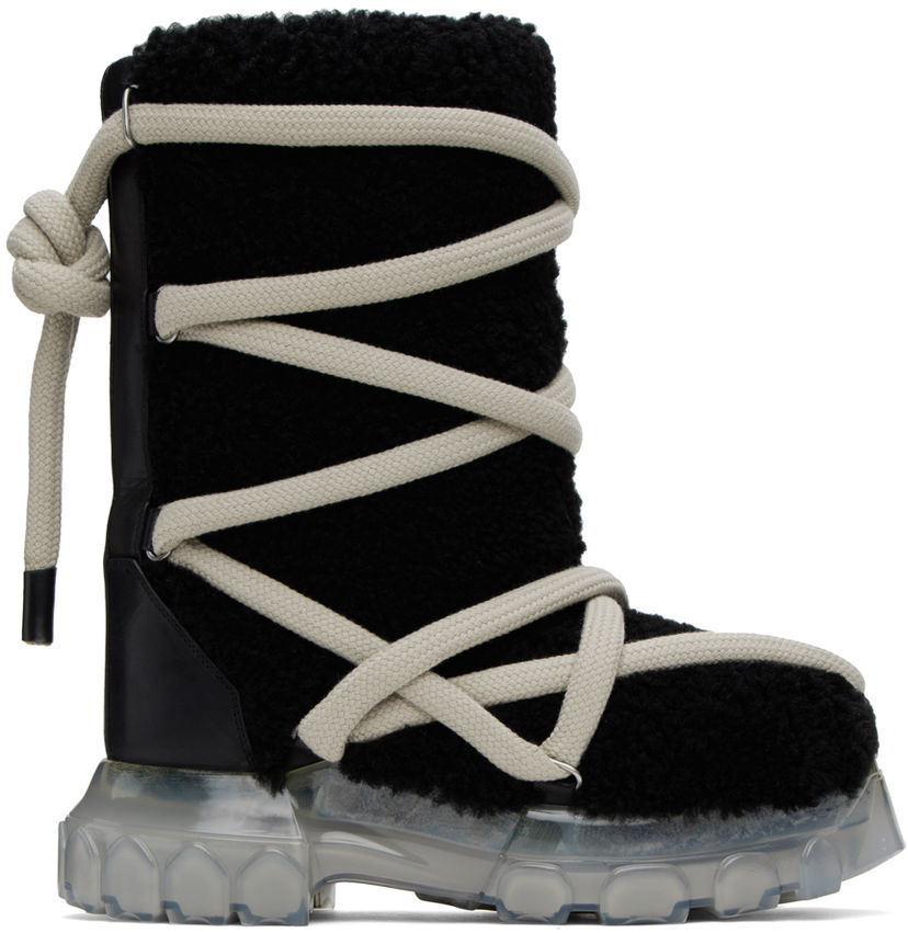 Облекло Rick Owens Rick Owens Lunar Tractor Boots Черно | RU02C7889 LSHO10