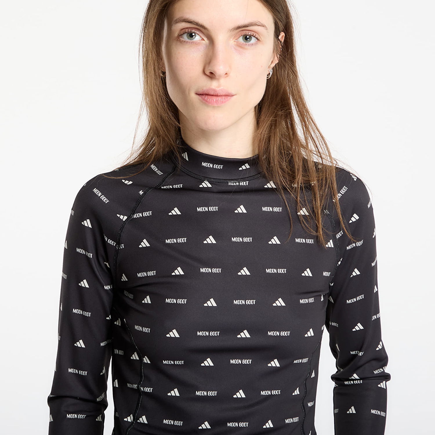 Тениска adidas Originals Moon Boot All-Over Print High Neck Long Sleeve Top Черно | JM6507, 1