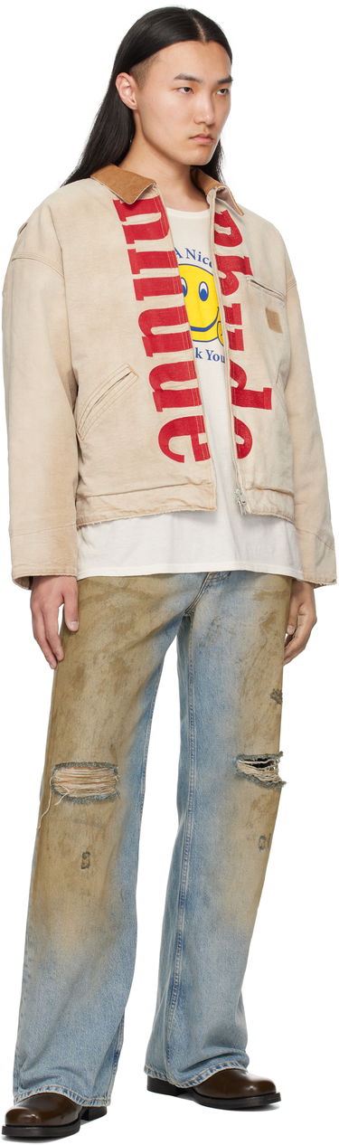 Яке Rhude Rhude Logo Workwear Jacket Бежово | RHSS25JA01456, 3